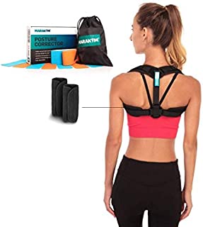 Posture Corrector  Adjustable Clavicle Brace to Comfortably Improve Bad Posture for Men and Women - Posture Corrector for Women and Men Plus Kinesiology Tape and Carry Bag Included by MARAKYM