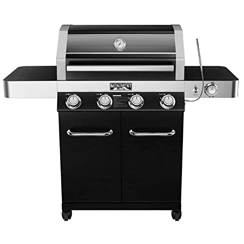 Monument Grills 4 Burner Propane Wheeled Gas Grill with USB LED Light