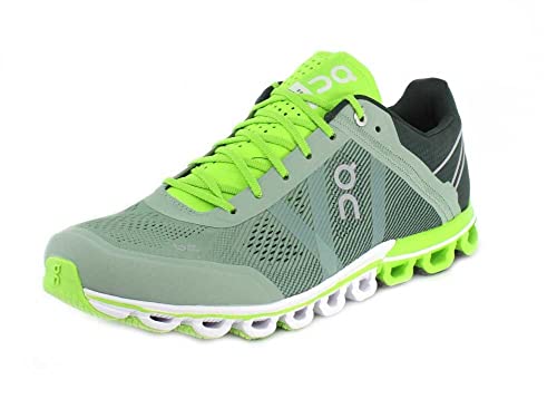 On Running Mens Cloudflow Moss/Lime Running Shoe - 11