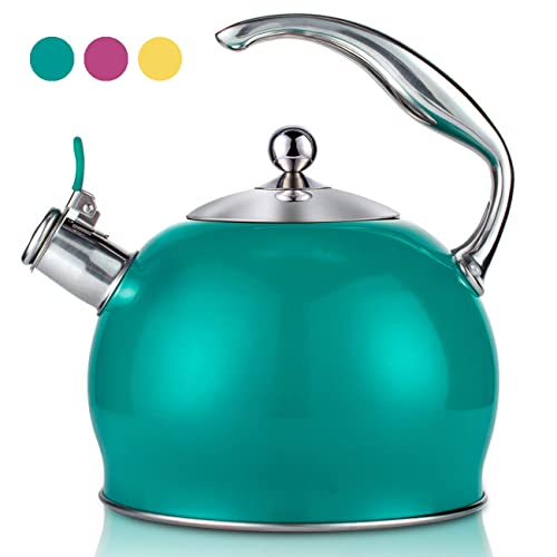 Best Stainless Steel Whistling Teakettle Tea Pot Kettle Stovetop Teapot Stove with detachable anti-hot gloves