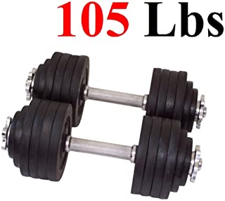 One Pair of Adjustable Dumbbells Cast Iron Total 105 Lbs