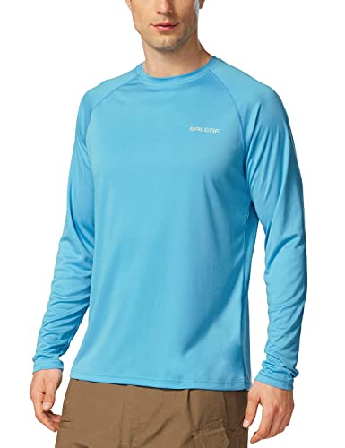 Baleaf Men's UPF 50+ Outdoor Running Long Sleeve T-Shirt Blue Size M