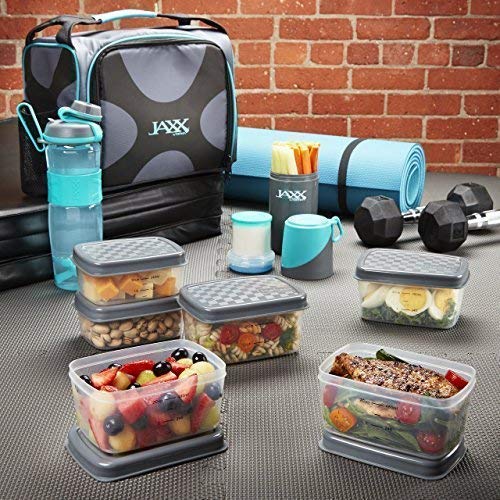 Fit & Fresh JAXX FitPak Deluxe Meal Prep Bag with Portion Control Container Set