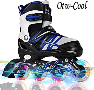 Otw-Cool Adjustable Inline Skates for Kids and Adults