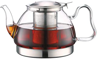 Toyo Hofu Clear High Borosilicate Glass Teapot with Removable Food Grade 304 Stainless Steel Infuser