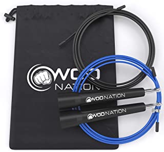 WOD Nation Speed Jump Rope - Blazing Fast Jumping Ropes - Endurance Workout for Boxing