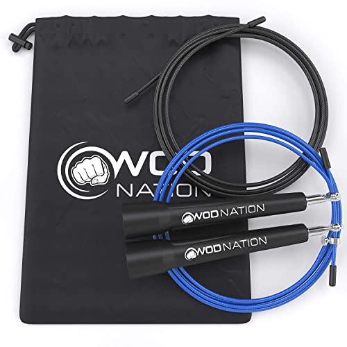 WOD Nation Speed Jump Rope - Blazing Fast Jumping Ropes - Endurance Workout for Boxing