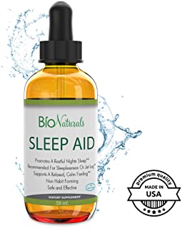 Liquid Melatonin Sleep Aid by Bio Naturals - 100% Pure Sleeping Supplement with Inositol & L-Theanine Reduces Stress & Anxiety