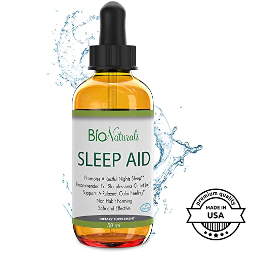 Liquid Melatonin Sleep Aid by Bio Naturals - 100% Pure Sleeping Supplement with Inositol & L-Theanine Reduces Stress & Anxiety