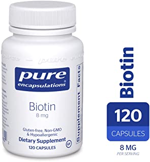 Pure Encapsulations - Biotin 8 mg - Hypoallergenic B Vitamin Supplement - 120 Capsules