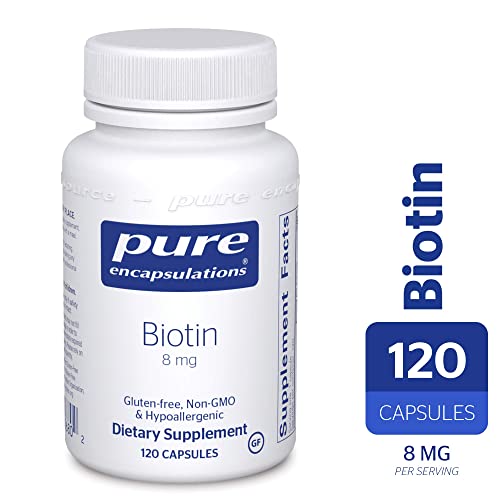 Pure Encapsulations - Biotin 8 mg - Hypoallergenic B Vitamin Supplement - 120 Capsules