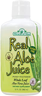 Real Aloe Whole-Leaf Pure Aloe Vera Juice - Made from Organically Grown Aloe Vera Leaves Purified & Filtered