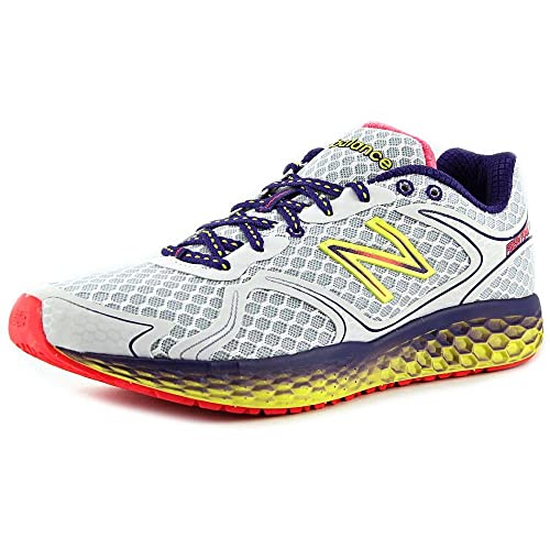 New Balance Women's Fresh Foam 980 White/Purple Cactus Flower/Neon Yellow 6 AA US