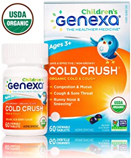 Genexa Homeopathic Cold Crush for Children: The Only Certified Organic Kids Cold & Cough Medicine. Physician Formulated