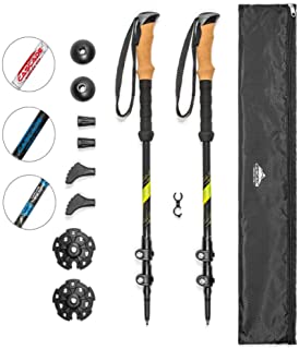 Cascade Mountain Tech Carbon Fiber Quick Lock Trekking Poles - Collapsible Walking or Hiking Stick