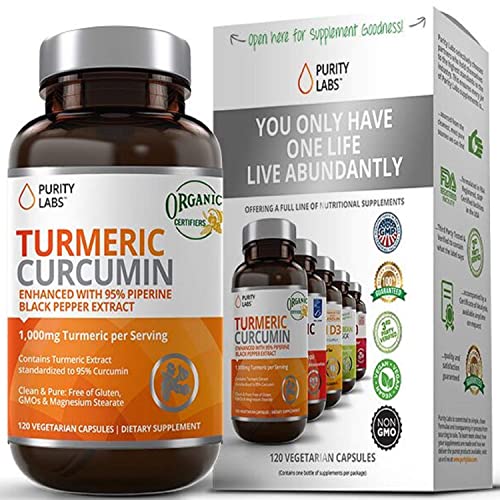 PurityLabs Organic Turmeric Curcumin Supplement  1100mg