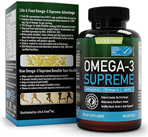 Omega 3 Supreme Strength 1400 mg - High EPA DHA Fish Oil