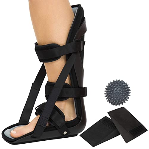 Plantar Fasciitis Splint By Vive - Hard Plantar Fasciitis Night Splint Relieves Inflammation and Pain - Foot Splint Features Adjustable Hook and Loop Straps for Perfect Fit