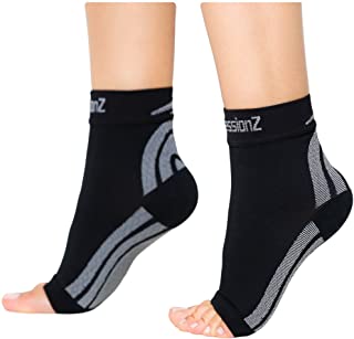 CompressionZ Plantar Fasciitis Socks - Compression Foot Sleeves - Ankle Brace w/Arch Support - Pain Relief for Heel Spurs