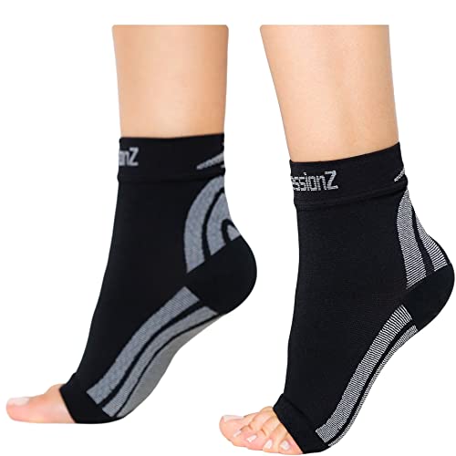 CompressionZ Plantar Fasciitis Socks - Compression Foot Sleeves - Ankle Brace w/Arch Support - Pain Relief for Heel Spurs