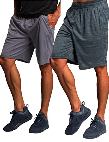 CYZ Men's Performance Running Shorts -GreyCharcoalMelange2PK-XL