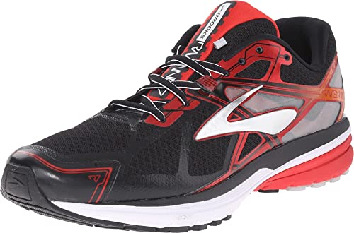 Brooks Men's Ravenna 7 Black/High Risk Red/Silver Sneaker 10.5 D