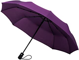 Crown Coast Eggplant Purple Travel Umbrella - 60 MPH Windproof Lightweight for Men Women and Kids