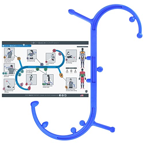 Body Back Buddy Original Trigger Point Therapy Self Massage Tool with Usage Poster – Neck & Shoulder Acupressure Massager