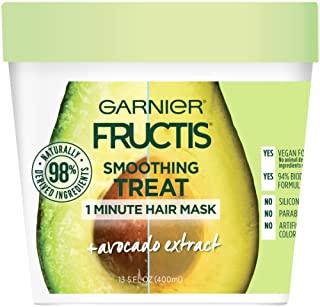 Garnier Fructis Smoothing Treat 1 Minute Hair Mask with Avocado Extractfor Split Ends and to Add Shine