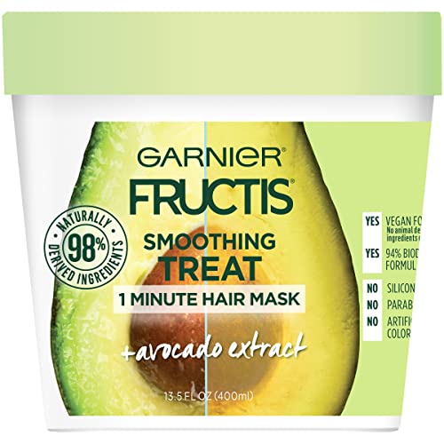 Garnier Fructis Smoothing Treat 1 Minute Hair Mask with Avocado Extractfor Split Ends and to Add Shine