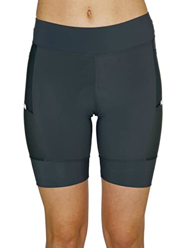 MooMotion Womens Revolution 7-Inch Tri Short Medium Charcoal