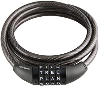 Wordlock CL-422-BK 4-Dial Cable Combination Lock