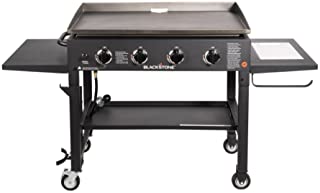 Blackstone 36 inch Outdoor Flat Top Gas Grill Griddle Station - 4-burner - Propane Fueled - Restaurant Grade - Professional Quality - With NEW Accessory Side Shelf and Rear Grease Management System