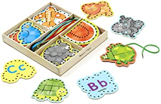 Melissa & Doug Alphabet Wooden Lacing Cards