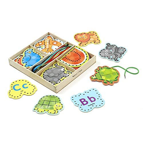 Melissa & Doug Alphabet Wooden Lacing Cards