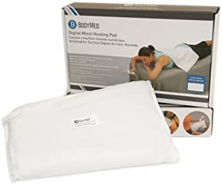 BodyMed White Digital Electric Moist Heating Pad Delivers Therapeutic Warmth at Source of Pain 14 inch x 27 inch - White