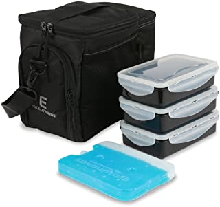 EDC Meal Prep Bag by Evolutionize - Full Meal Management System includes Portion Control Meal Prep Containers + Ice Pack