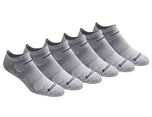 Saucony Men's 6 Pack Performance Comfort Fit No-Show Socks