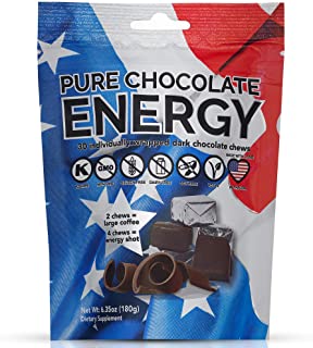 Pure Chocolate Energy Chews - with Caffeine - Dark Chocolate