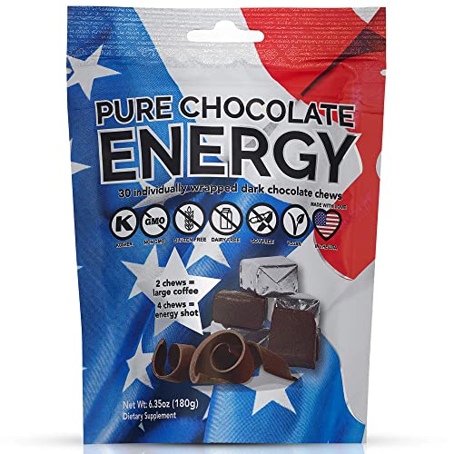 Pure Chocolate Energy Chews - with Caffeine - Dark Chocolate