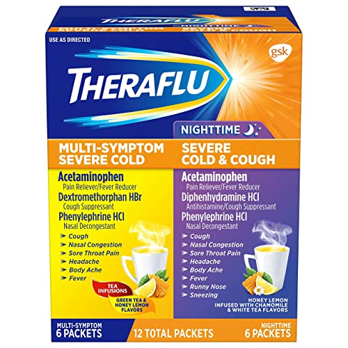 Theraflu MultiSymptom Severe Cold Relief Medicine/Nighttime Severe Cold & Cough Relief Medicine Powder