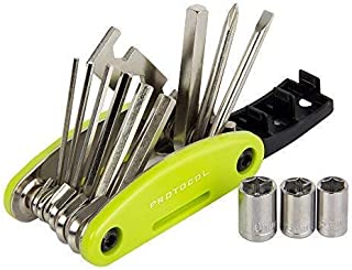 Protocol Bicycle Multi Tool: 15 functions; multi tool for bikes with multiple hex keys to fit any size bolt or screw