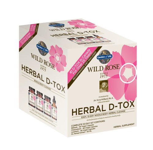 Garden of Life 12 Day Detox Cleanse - Wild Rose Herbal D-Tox Kit