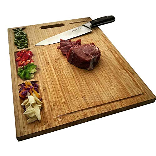 HHXRISE Venfon Large Organic Bamboo Cutting Board For Kitchen