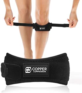 Copper Compression Patella Tendon Strap/Knee Support Brace. Copper Infused Patellar Runners & Jumpers Knee Stabilizer Band With Adjustability