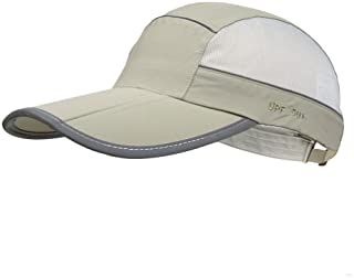 GADIEMKENSD Quick Dry Sports Hat Lightweight Breathable Soft Outdoor Run Cap Men Summer UPF 50+ Foldable with Reflective Tape Pocket Caps Unstructured Waterproof Fishing Camp Golf Dad Hat Light Gray