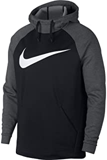 Nike Men's Therma Swoosh Training Hoodie Black/Charcoal Heather/White Size Medium