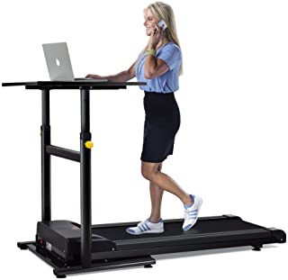 Goplus Treadmill Desk Standing Walking Treadmill Electric Machine W/Tabletop Height Adjustable Treadmill Workstation Perfect for Office & Home