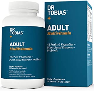 Dr. Tobias Adult Multivitamin - Vitality - Enhanced Bioavailability - With Whole Food & Herbal Ingredients