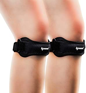 IPOW 2 Pack Knee Pain Relief & Patella Stabilizer Knee Strap Brace Support for Hiking